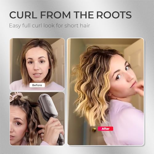 Curling Iron Hair Crimper Waver, TYMO ROVY Beach Waves Hair Curler - color: Grey, size: 1.25 Inch