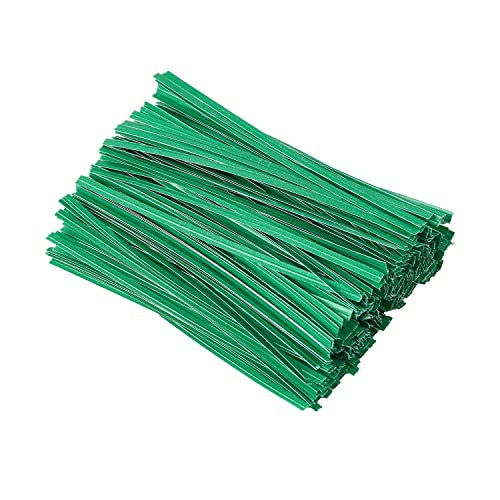 Tangyinrd 500 Pcs 5" Green Paper Twist Ties, for Party Cello Candy Bread Coffee Bags Cake Pops - color: Green