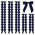 50 Pcs Satin Bows with Twist Ties, 2.5 Inch Gift Wrapping Bows, Navy Blue - color: Navy Blue