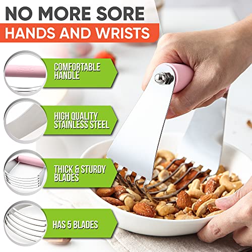 Spring Chef Large Dough Blender For Baking - Pro Pastry Blender - Pink - color: Pink Lemonade, size: 4" Large