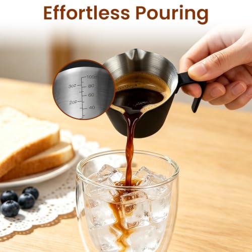 4 Pc Stainless Steel Espresso Shot Cups, 3.4oz/100ml, Black - color: 12_ Black 4pcs