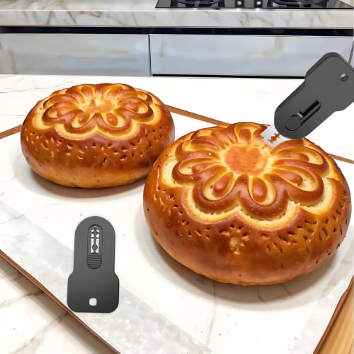 Magnetic Retractable Bread Lame Dough Scoring Tool with Stainless Steel Blade, Automatic Retraction, Instant Adhesion to Fridge, Includes 5 Replaceable Razors for Sourdough, Baguette, Pastry Crafting