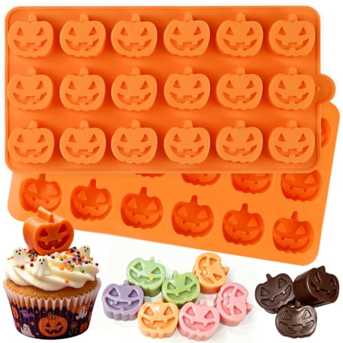 Halloween Pumpkin Mold, 2 Pack Small Pumpkin Candy Chocolate Molds - color: 2 PCS Halloween pumpkin chocolate molds