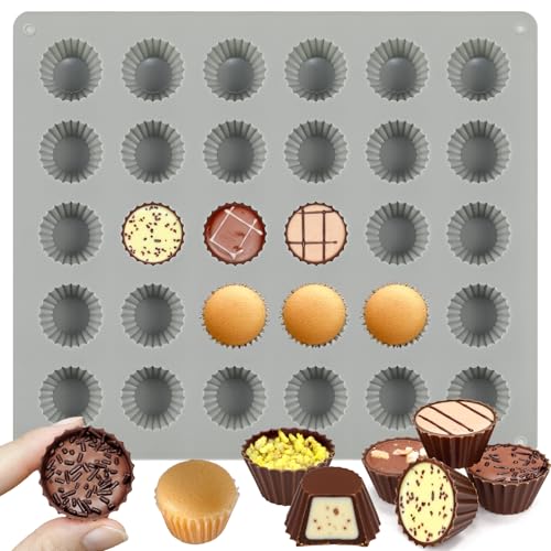 Peanut Butter Cup Molds, 30-Cavity Bite-Size Silicone Candy Mold - color: Bite-Size 30 Cavity Peanut Butter Cup Mold