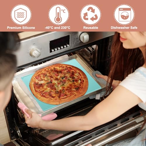 uxcell Silicone Pastry Mat, 27.5" x 19.7" Silicone Baking Mat with Measurements, Non-Stick Dough Rolling Mat for Making Pastry Cookies Bread Pizza Purple - color: Purple, size: 27.6"L x 19.7"W