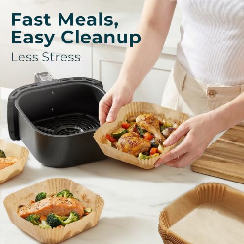 Air Fryer Liners Disposable Small 6.3” Square for 2-5 QT Basket - 128 Pcs - size: 6 inch - Square
