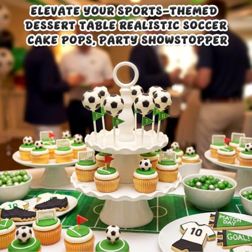 2 Pcs Soccer Cake Pop Mold with 100 Pcs Sticks, Soccer Mold - style: Soccer