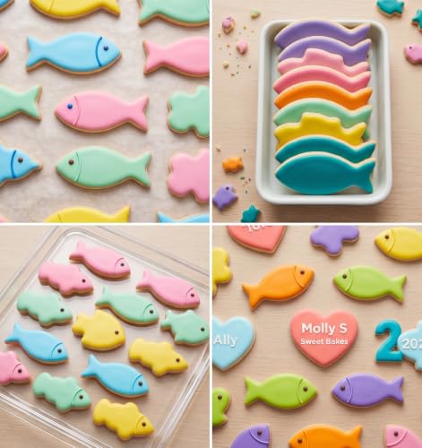 6pcs Fish Cookie Cutter, Stainless Steel Fish Cookie Mold for Baking