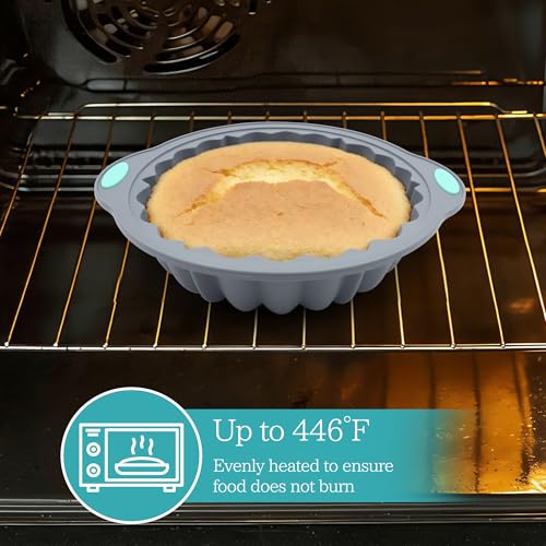 To encounter 44 Pieces Silicone Round Cake Pans Set, 3 Sizes Silicone Fluted Cake Pan Set with Reusable Baking Cups, Food Grade Baking Molds for Brownie, Bread, Muffin, Light Grey - size: 44 Pcs Round Cake Pan