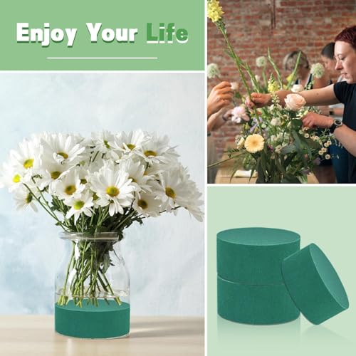 8Pcs Floral Foam Round SUPKING 3.15" Small Green Wet Dry Flower Foam Blocks Florist Plant Foam for Artificial and Fresh Flower Arrangement - size: 3.15 inch (Pack of 2)