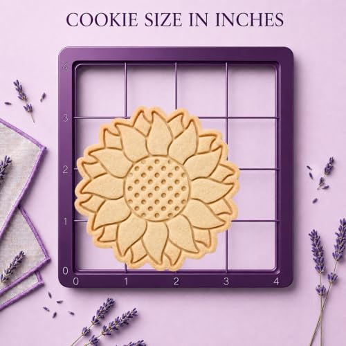 Sunflower cookie cutter stamp - Fall series - 15mm deep Cookie cutter, Image press, Cookie stamp - Marshmallow Bliss - color: Sunflower