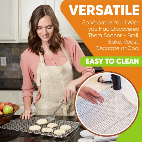 Spring Chef 11.5" x 16.5" Stainless Steel Cooling Rack for Baking, Set of 2 - size: 11.5"x16.5", style: 2 Pack