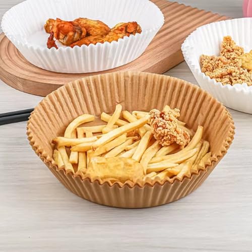 ROOM127 Air Fryer Liners Disposable, 6.3 Inch Round Brown Liners, 300 Count - size: 6.3"Round*300