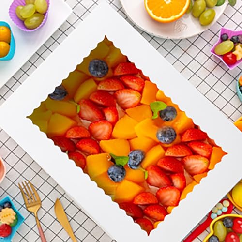 Wowxyz 6pcs 14x10x6.5 Cake Boxes Quarter Sheet Bakery Boxes with Window