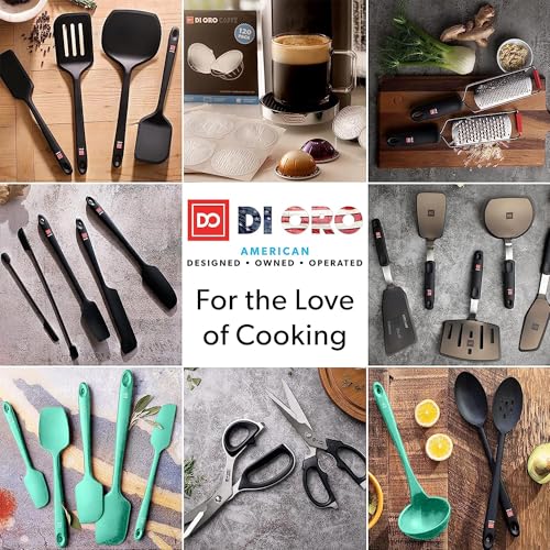 DI ORO Silicone Cooking Spoons - Solid & Slotted Set, 2-Pc Mint - color: Mint