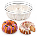 Vinino 9.5 Inch Fluted Tube Cake Pan with Metal Frame, 1 Pack