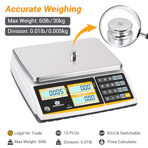 NTEP Certified Scale Price Computing, 60lb Capacity, COC #21-001 - style: NTEP Approved-BTP
