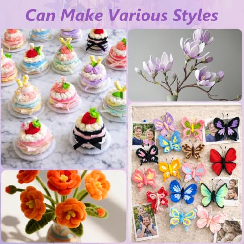 Cwczhi 3600 PCS Pipe Cleaner Flower Kit, 52 Colors Pipe Cleaners Craft - color: 52 color