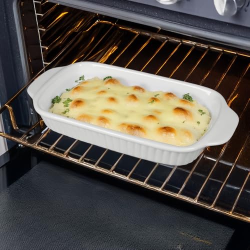 Ceramic Au Gratin Dishes, 8 x 5 Small Baking Dish with Handles, Set of 4, 15 Oz Individual Casserole Dishes, Casserole Pans for Lasagna, Pie, Roasting, Kitchen & Home, Oven Microwave Safe - color: Stripes, size: 8"(L) x 5.1"(W) x 1.25"(D) Inch / 15.3 oz
