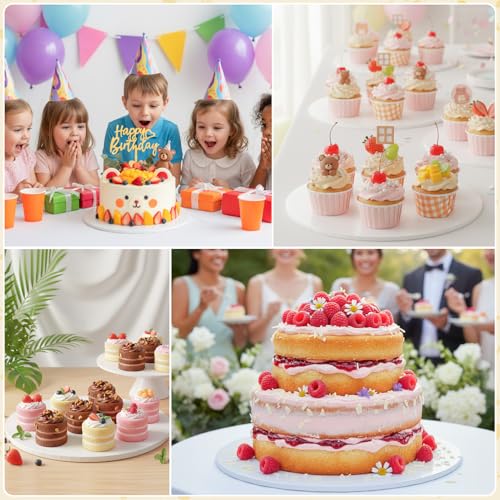 2PCS Cake Boards 12 inch Round, 1/4" Thick White Cake Drums - color: 1/4in-2Pcs-12in
