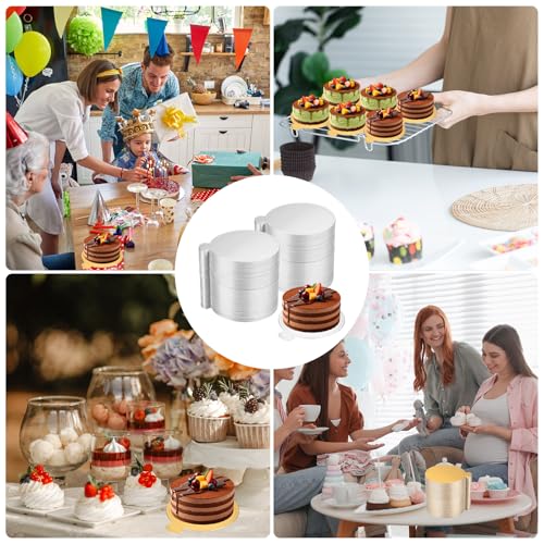 uxcell 300Pcs Mini Cake Board 3.5" Cardboard Cake Base Round Paper Silver - color: Silver, size: 3.5 Inch