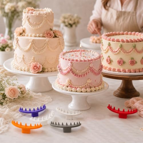 9 Pcs Cake Arch Guide Tool with Cake Scraper Smoother, Swag Marker Tool