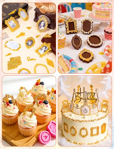 10 PCS Photo Frame Fondant Molds, Mini Photo Frame Silicone Molds
