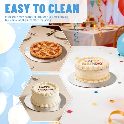 8 Pack 10 Inch Round Cake Boards,Silver Cardboard Cake Rounds - color: Silver, size: 10Inch, style: Classic Round