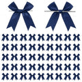 50 Pcs Twist Tie Bows for Treat Bags and Gift Wrapping, Navy Blue - color: Navy Blue