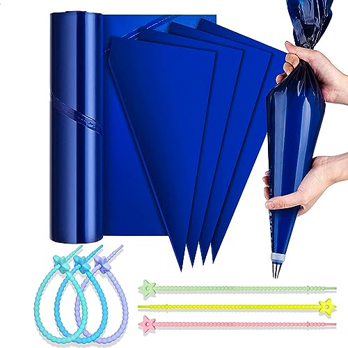 FantasyDay Disposable Large Piping Bags, 50Pcs 20 Inch Anti-Burst Pastry Bags Extra Thick Cake Decorating Bag with 6 Bag Ties- Tipless Icing Piping Bag for Cream Frosting Cookie Decoration Supplies