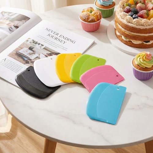 TIESOME 12PCS Dough Scraper, Plastic Thickened Bench Scraper