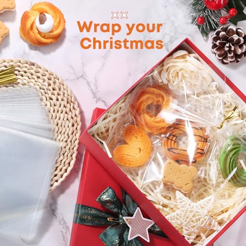 Cellophane Treat Bags 5x7 In 100 Pcs Clear Gift Bags for Cookie Packaging - color: Clear 5"x7"