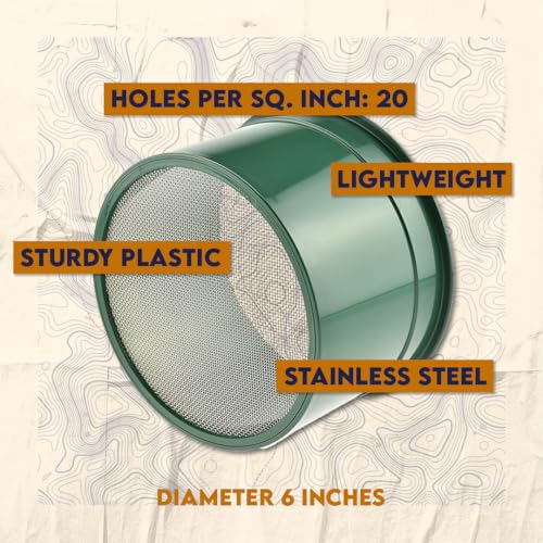 SE 5.5 Inch Mini Stackable Classifier Gold Prospecting Pan - 20 Holes/Square Inch Stainless Steel Mesh Sifting Pan, Green - size: GP4-20
