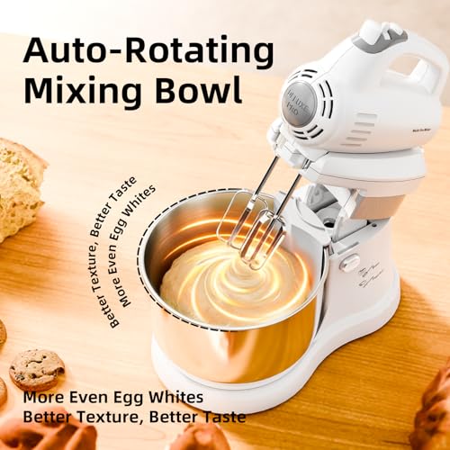 3.2QT 2-in-1 Stand Mixer, White - color: White, size: 3.2QT