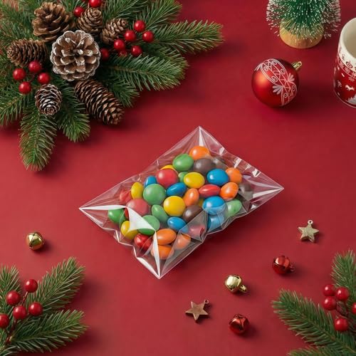 400 Pcs Cookie Bags 3.5x5.5 In Clear Cellophane Treat Bags, Self Sealing