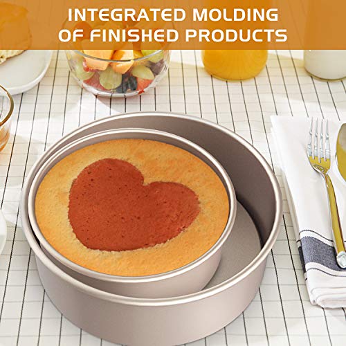 CHEFMADE Round Cake Pan Set, 6-Inch and 8-Inch with Removable Loose Bottom - color: Champagne Gold, size: 6-inch & 8-inch