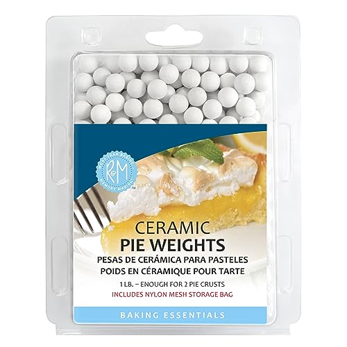 R&M Ceramic Pie Weights 1 lb – Reusable Baking Weights for Blind Baking Pie Crusts with Mesh Storage Bag - style: Ceramic Pie Weights