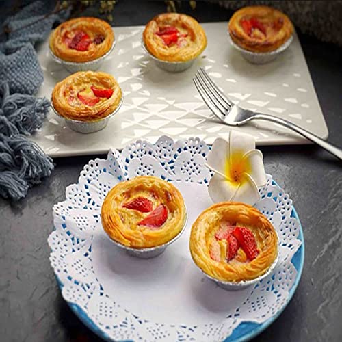 200 Pcs Aluminum Foil Pie Trays, Mini Pie Pans, Disposable Baking Tart Molds, Aluminum Foil Pie Pan for Baking Tart Eggs, Quiche Pie, Caramel Pudding Pie (200 PCS) - style: 200 PCS
