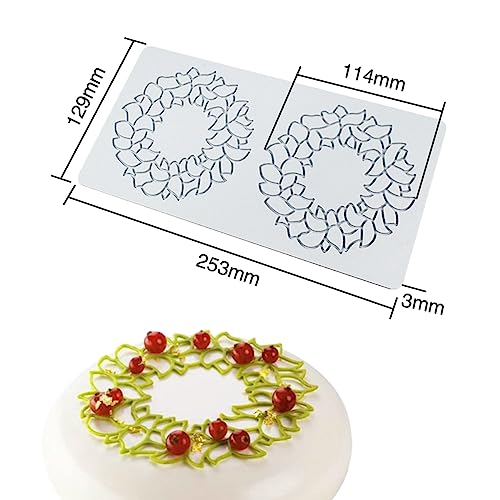 Hollow Snowflake Silicone Chocolate Candy Fondant Mold 3D Embossing Cake Fondant Clay Mould for Cupcake Top Sugar Craft Cake Decoration (C Flower Ring) - size: C_ Flower Ring