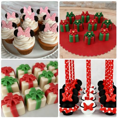 Bow Silicone Mold, AIMEIKI 3 Pack Mini Bows Fondant Molds Bowknot Candy Chocolate Mold Cake Pop Bow Craft Molds for DIY Decoration - color: 3pcs Bow Mold