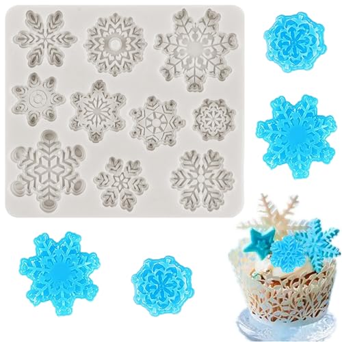 Christmas Snowflake Silicone Molds Christmas Snow Fondant Mold - color: Style E
