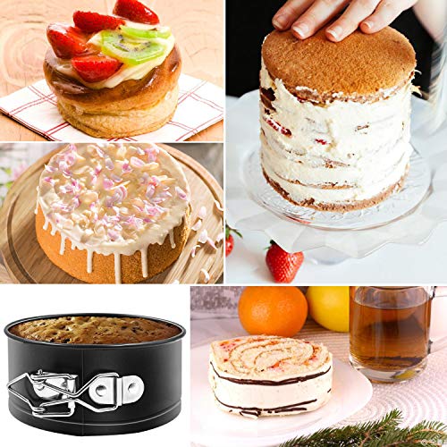 MASSUGAR 4 Inch Springform Pan 4 Pack Mini Cake Pan Cheesecake Pan - size: 4 Inches