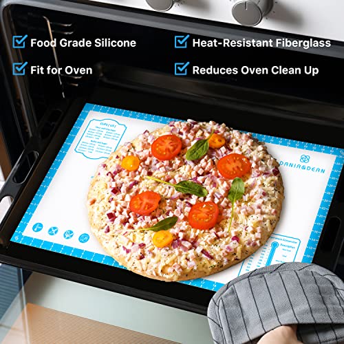 DANIA & DEAN 36"x24" Large Durable Silicone Baking Mat for Pastry and Bread - color: Blue, size: 36"L x 24"W
