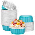 Beasea 8oz Disposable Ramekins, 100 Pack Blue Green Baking Cups Only - color: Blue Green