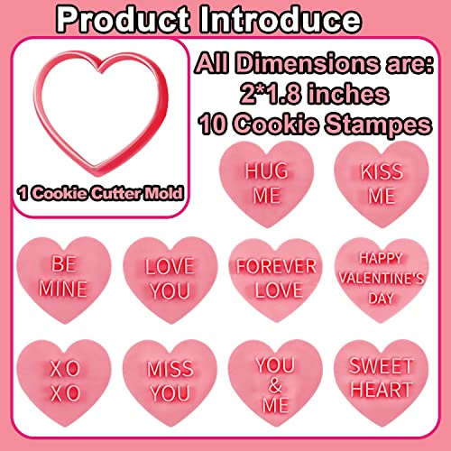 Valentines Cookie Cutters Heart Shapes for Baking, 10 Pcs