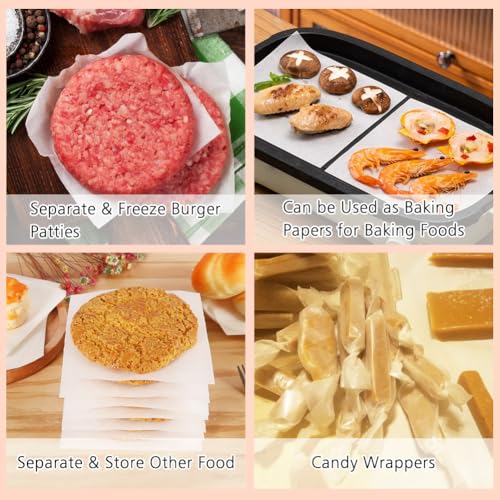 BYKITCHEN 6x6 Inch Square Burger Patty Paper for Smash Burger Press, 300pcs - size: 6 x 6 Inch