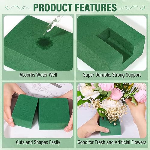 6 Pcs Floral Foam Blocks for Flower Arrangement, Wet and Dry Green Floral Foam for Wedding, Birthdays, Home Decorations (Small Size 5.5” L x 3.1” W x 1.7” H) - size: Small Size