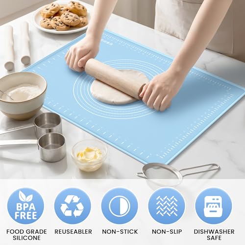 24x16 Silicone Rolling Mat Non-Stick Food Grade Baking Mat w/Measurements - size: 24"L x 16"W