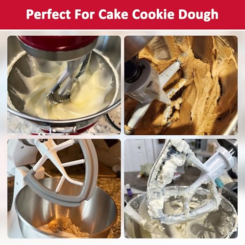 Flex Edge Beater for KitchenAid 4.5-5 Qt Tilt-Head Stand Mixers,Paddle Gray - color: Gray