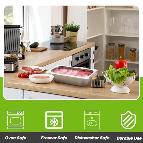 Funnymoom 2 Pcs Stainless Steel Baking Pans,Classic,9.5" X 5" X 2.56"